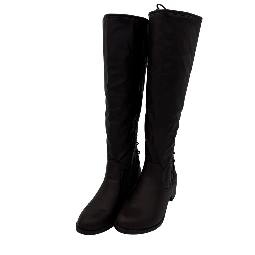 SM New York Cherise Lace-Up Back Tall Boots - Brown Size 11